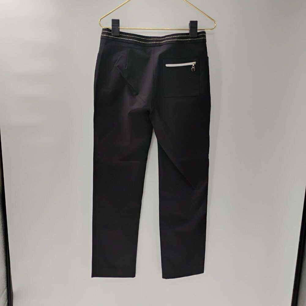 black womens dress pants straight‎ cut chanel brand sz10 with silver thread - Picture 8 of 13
